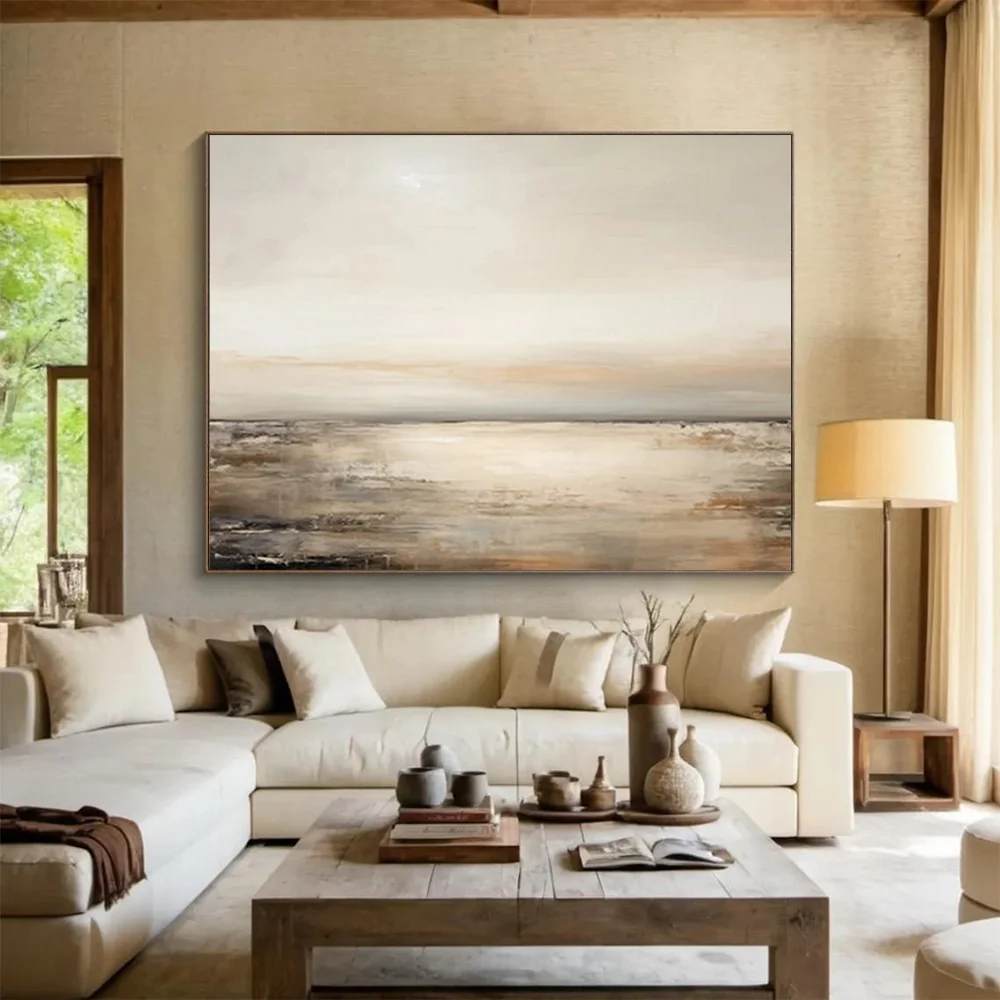 Serene Hand-painted Handmade Bedroom Relaxing Coastal Abstract Artwork FF8AD